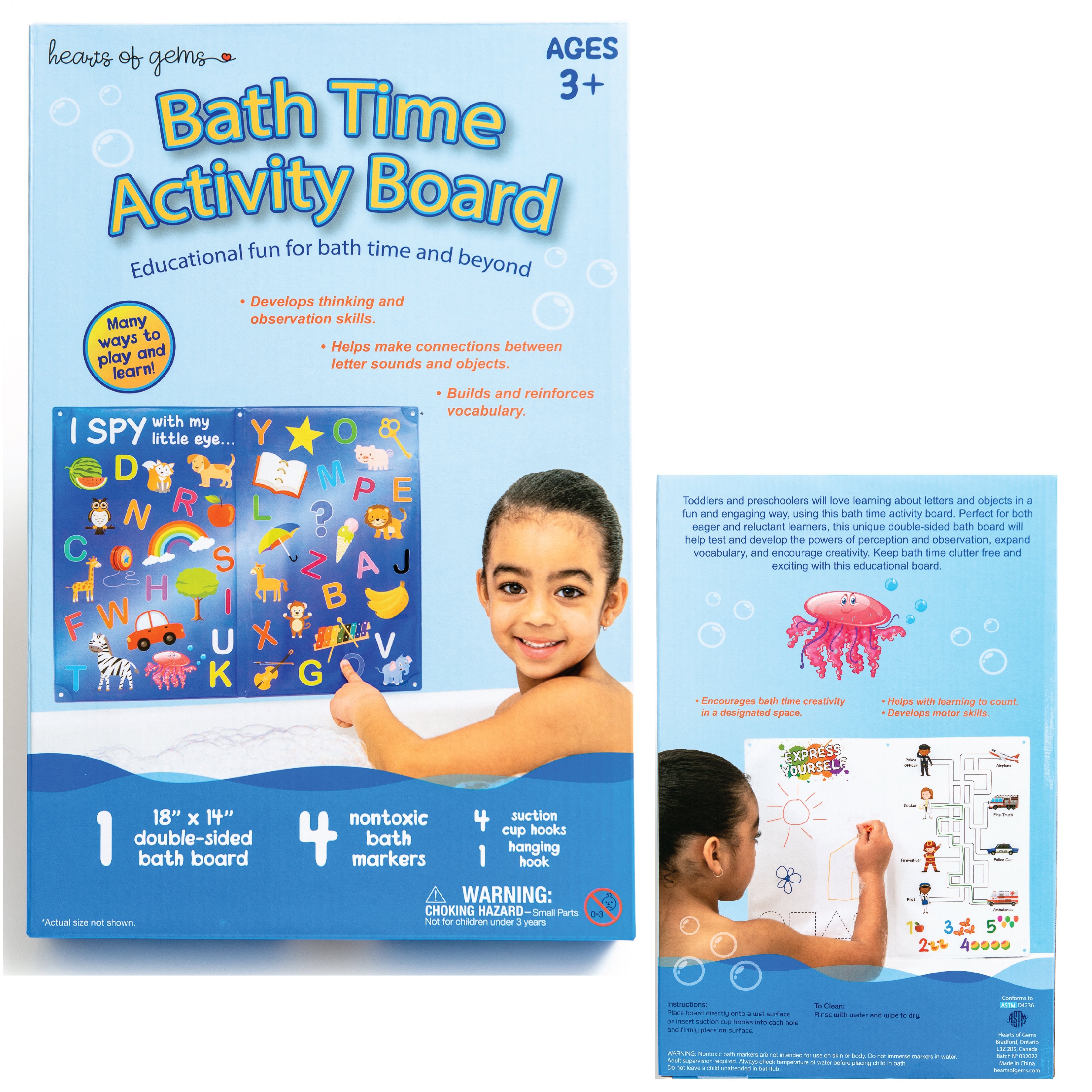 Bath Time Routine Board Bath Time Activity Board | Bath toy for kids – Hearts of Gems